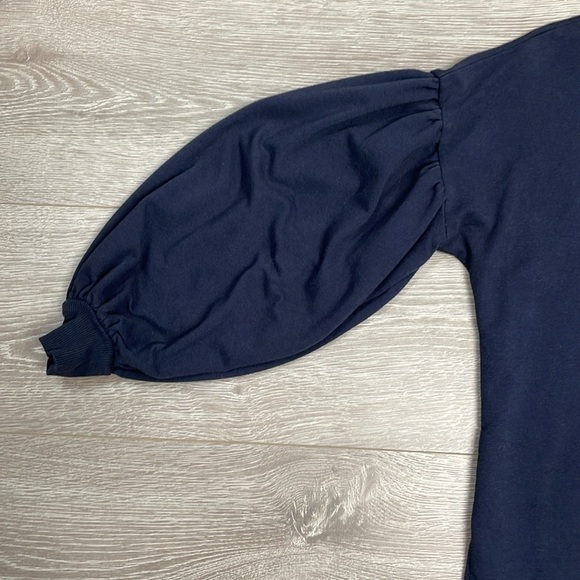 a.n.a. Long Puff Sleeve Raglan Navy Sweatshirt M - Picture 4 of 15